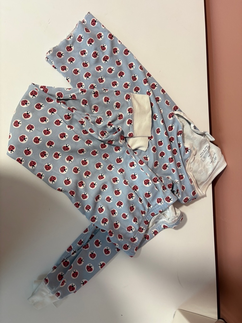 Roller Rabbit Light Blue Ladybug Print Kids Pajama Set